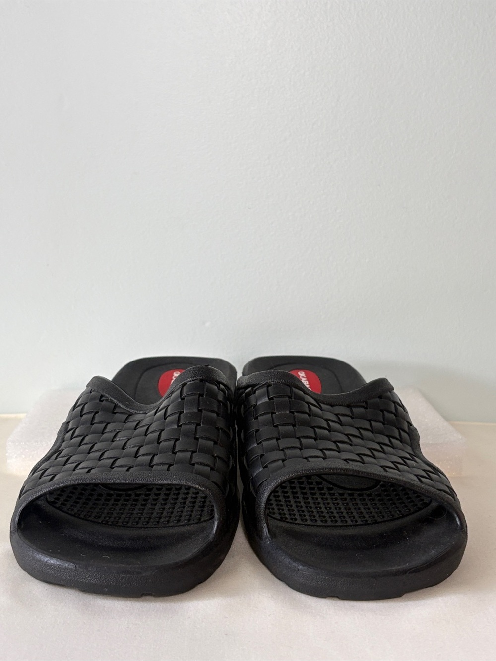 Okabashi Black Rubber Woven Slide Sandals for Men - Slip-On Comfort